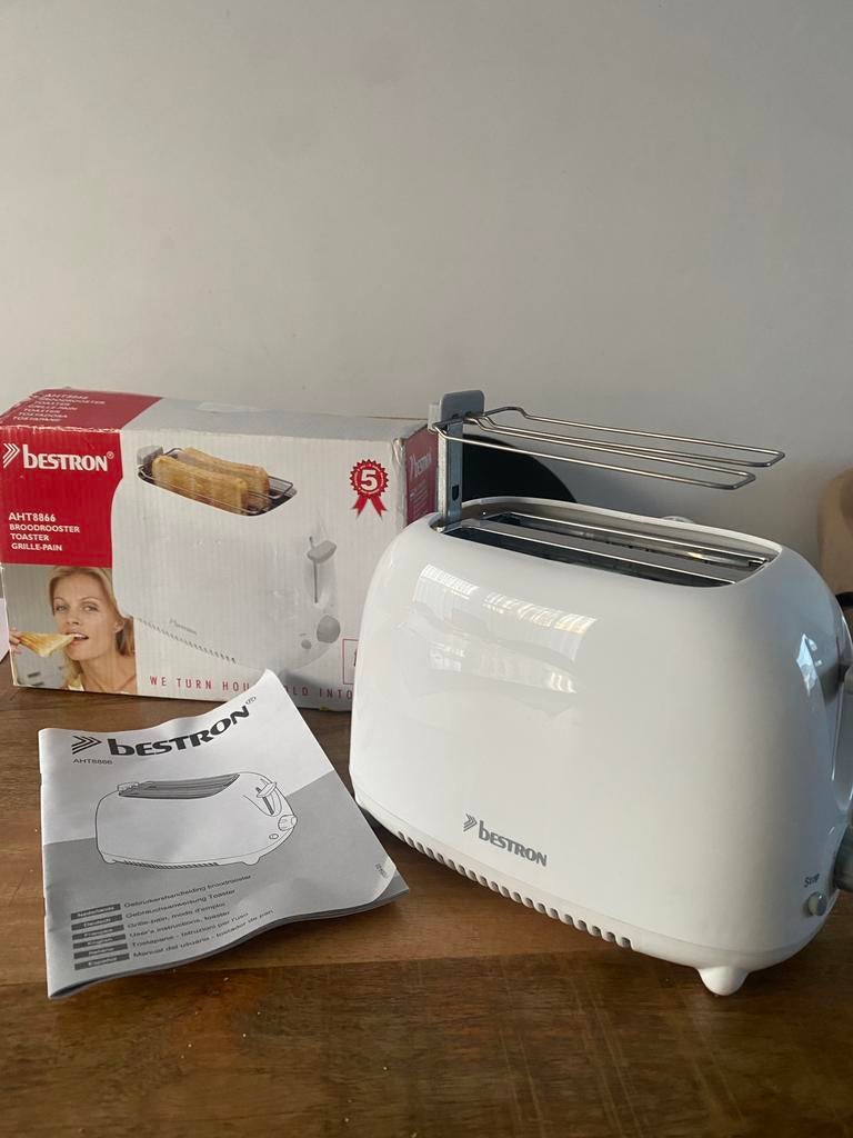 Bestron Broodrooster Wit Nieuw, Elektronische apparatuur, Broodroosters, Ophalen, Nieuw
