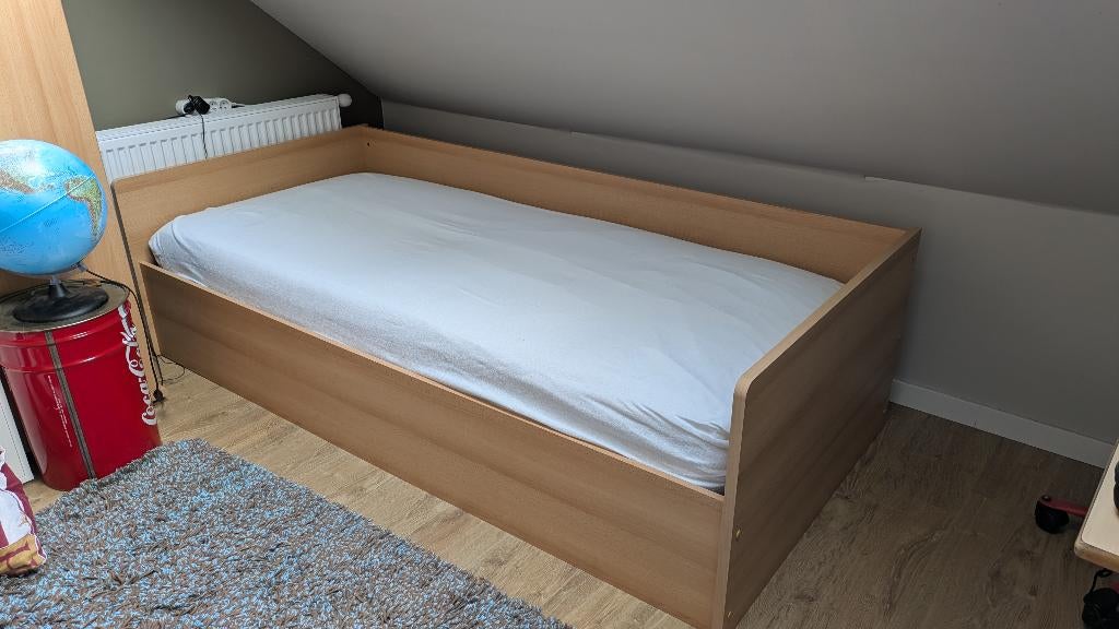 Bed 1 persoons, 90 cm, Une personne, Brun, Enlèvement