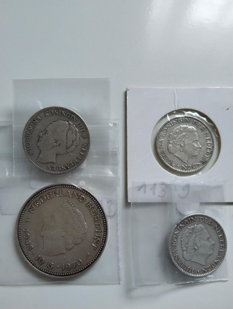 10G 1970 Julian 25 jaar oud WW2 2*1G Julian 1G Wilhelmina, Postzegels en Munten, Munten | Nederland, Koningin Juliana, Zilver