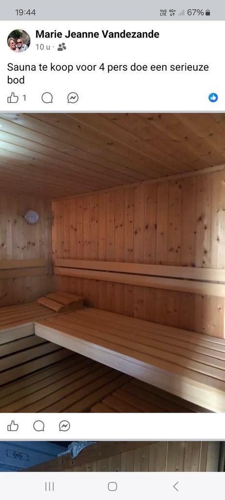 Sauna 4 personen., Ophalen