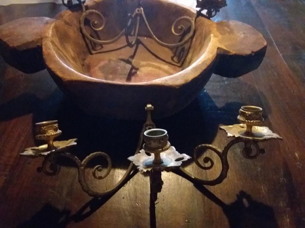 Twee antieke muurkandelaars, Antiek en Kunst, Ophalen of Verzenden, Koper of Brons