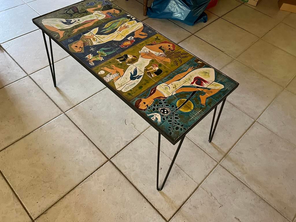 Bijzettafel met mozaïek inleg, Enlèvement, Comme neuf