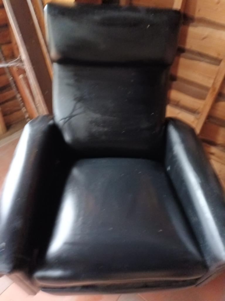 Retro zwarte skai relaxzetel, Ophalen, Huis en Inrichting