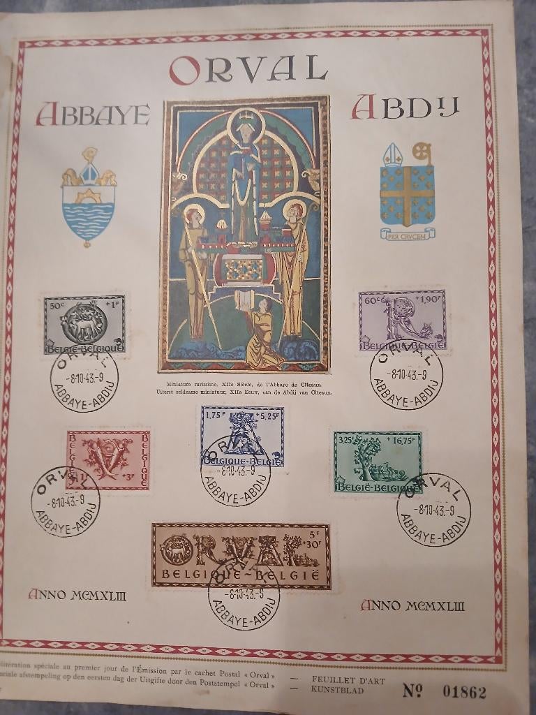 Orval-postzegels, Postzegels en Munten, Ophalen, Met stempel, Frankeerzegel, Gestempeld