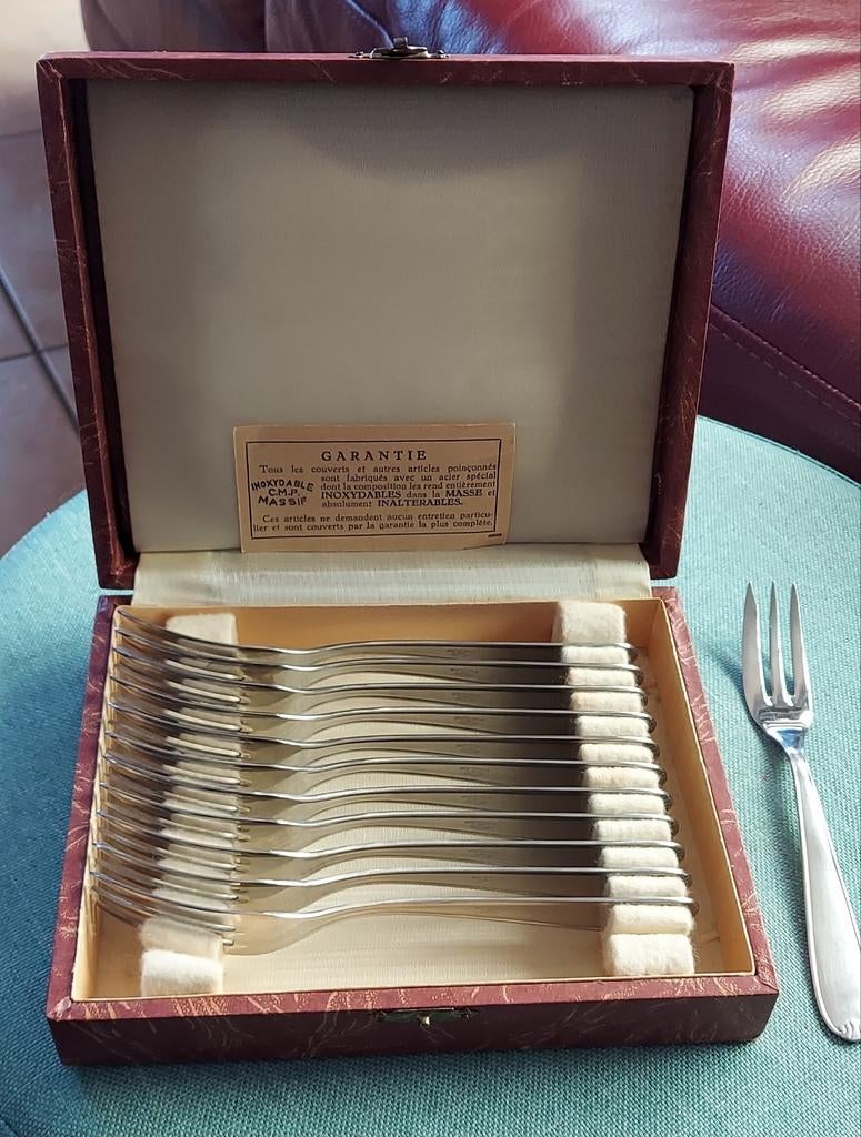 Coffret petites fourchettes, Antiquités & Art, Antiquités | Couverts, Enlèvement ou Envoi
