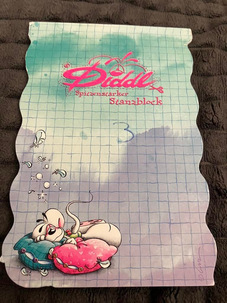 Bloc-notes Diddl dort  3 feuilles 14,6 x 10 cm, Collections, Diddl, Enlèvement ou Envoi, Diddl, Comme neuf