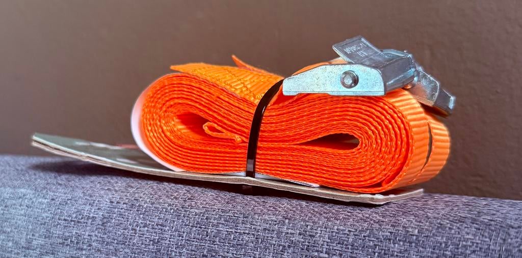 Sangle d'arrimage 4,5 m x 25 mm 2 pièces, Enlèvement ou Envoi, Neuf