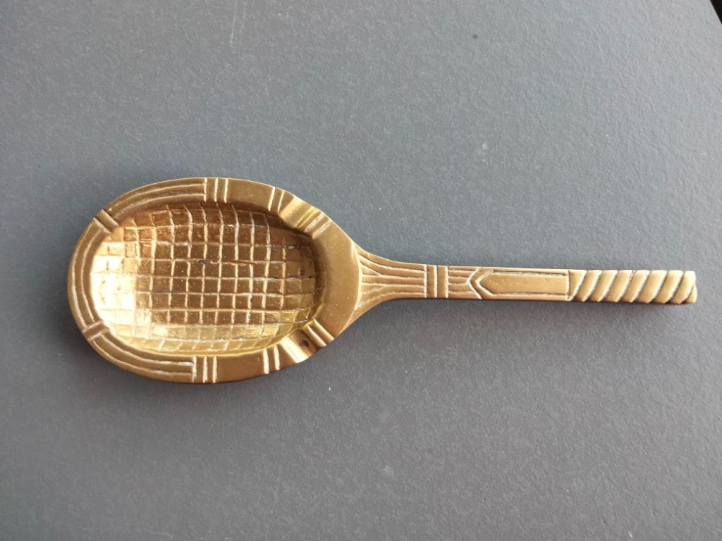 Origineel koperen tennisracket van 17 x 5,5 cm, Antiek en Kunst, Antiek | Brons en Koper, Koper, Ophalen of Verzenden