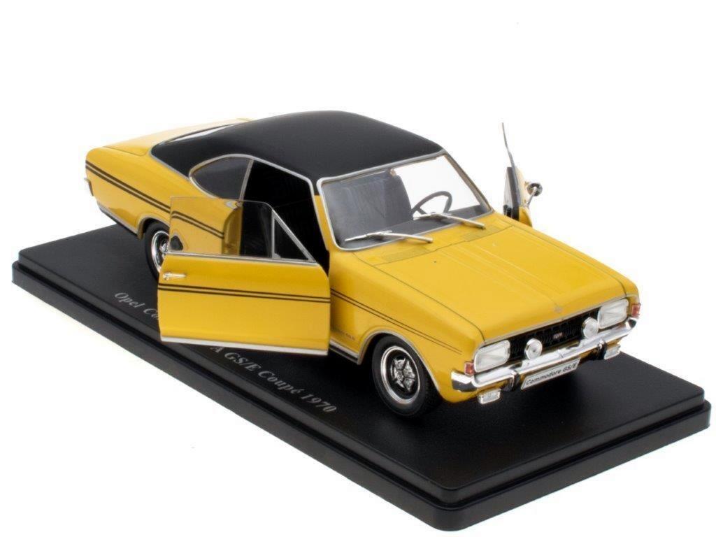 Opel Commodore A GS/E Coupé 1970, geel (1:24), Ophalen of Verzenden, Zo goed als nieuw, Auto, Overige merken