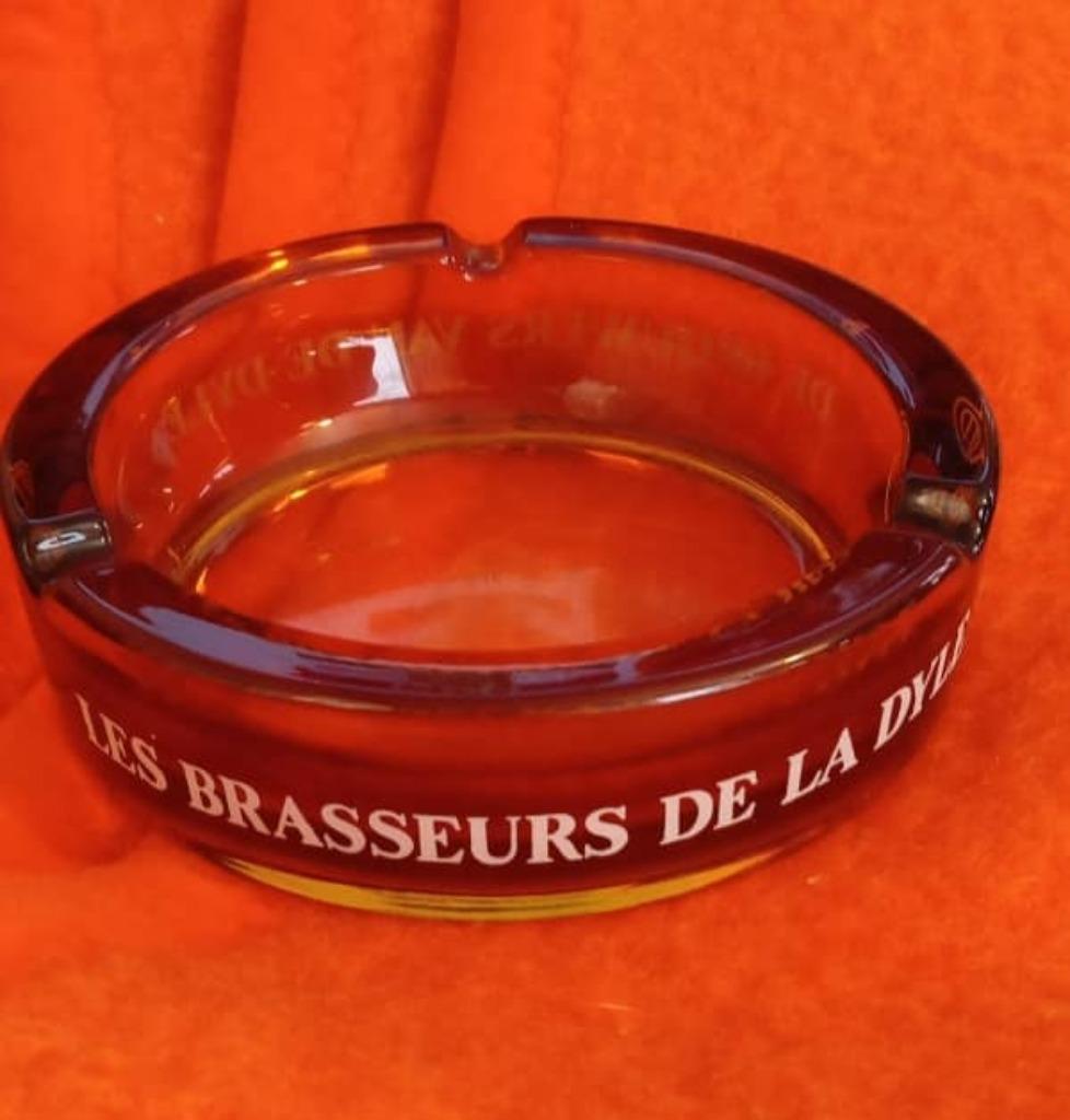 glazen asbak "les brasseurs de la dyle", Ophalen of Verzenden, Zo goed als nieuw, Asbak