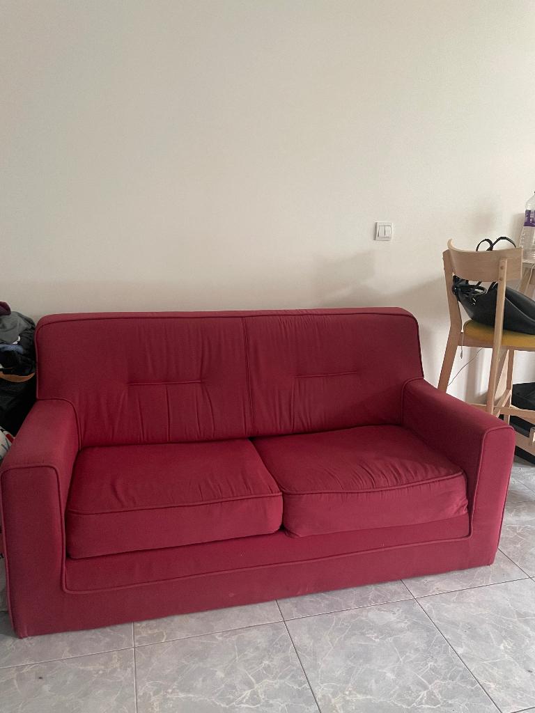 Canapé lit convertible, Enlèvement ou Envoi, Banc droit, Utilisé, Deux personnes