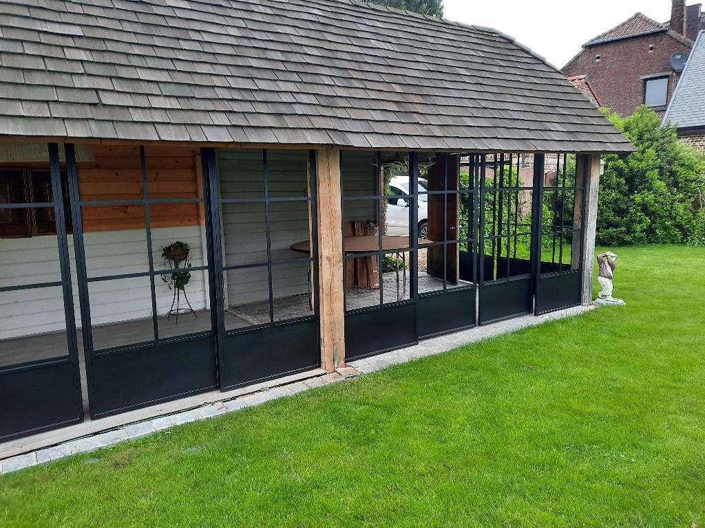 Porte, Doe-het-zelf en Bouw, Raamkozijnen en Schuifdeuren, Nieuw, Overige typen, Metaal, 225 cm of meer, 225 cm of meer, Inclusief glas