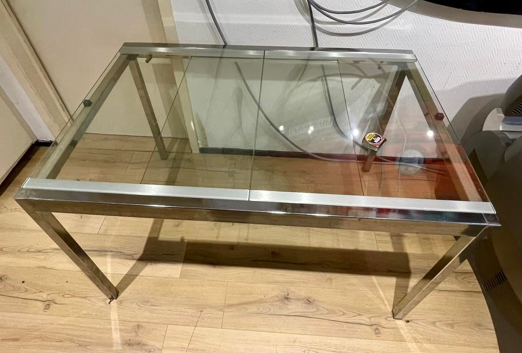 Bureau tafel 85cm breedte 188cm lengte of 125cm, Ophalen, Gebruikt, 50 tot 100 cm, Glas