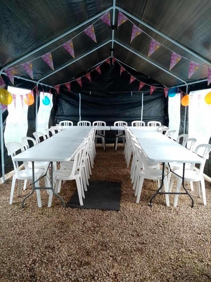 Partytent 4 op 8 grijs te huur 120 per dag,reserveer tijdig, Tuin en Terras, Partytenten, Ophalen, Partytent, Nieuw, 4 tot 6 meter