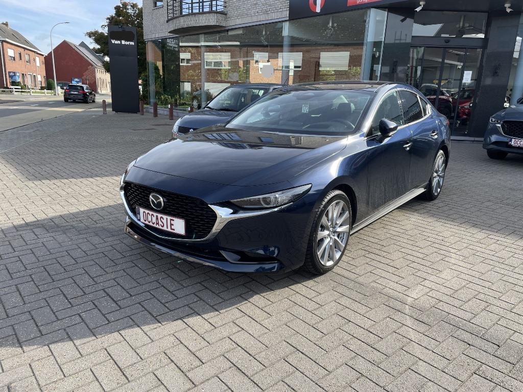mazda 3 sedan hybrid, Auto's, Mazda, 4 cilinders, USB, Blauw, Leder