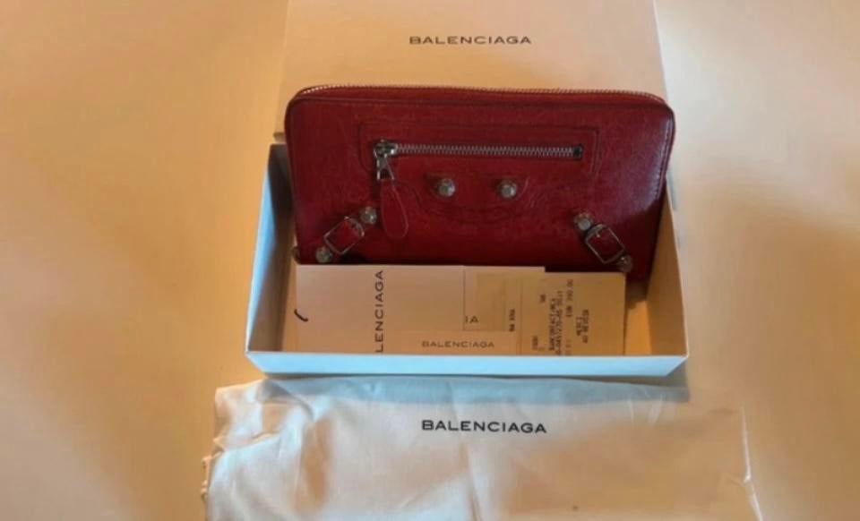 Portefeuille Balenciaga, Bijoux, Sacs & Beauté, Enlèvement ou Envoi, Utilisé, Rouge