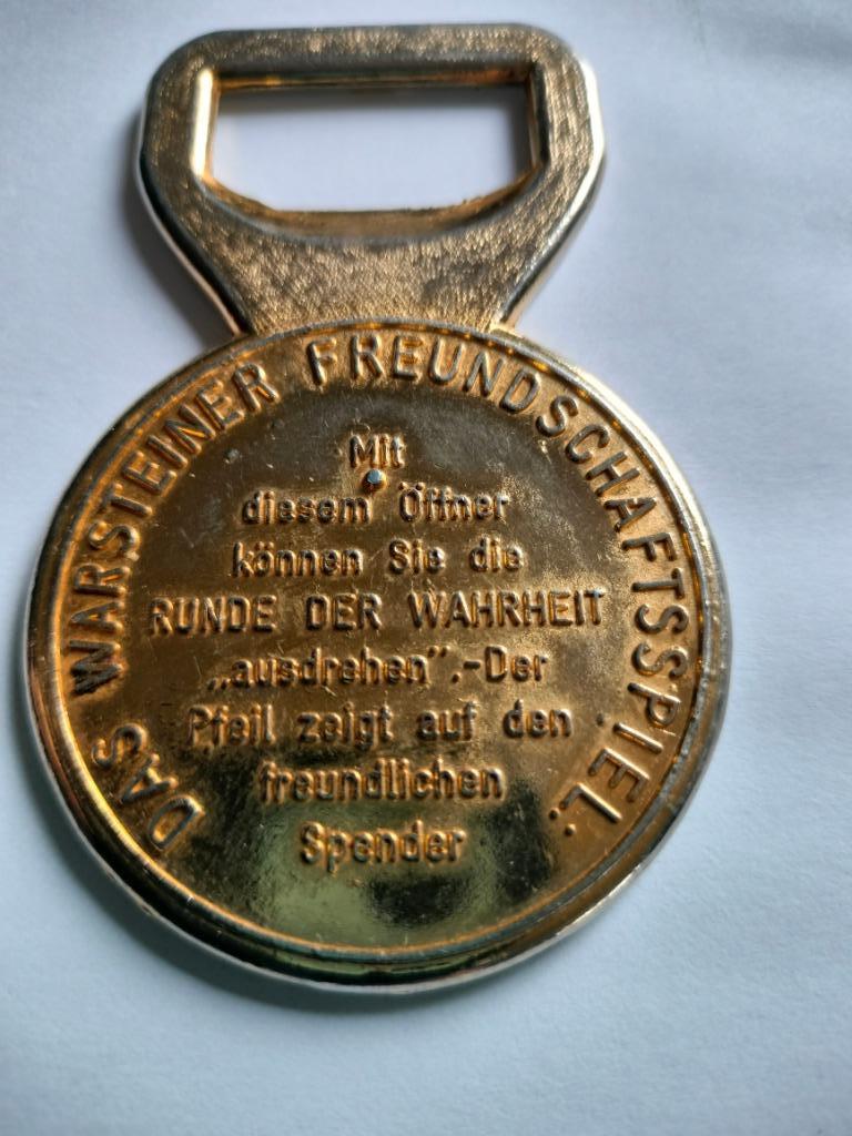 🍻 Uniek flesopener DAS WARSTEINER FREUNDSCHAFTSSPIEL, Ophalen of Verzenden, Gebruikt, Flesopener, Overige merken