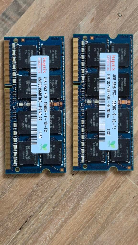 2x 4GB RAM module, Computers en Software, Ophalen of Verzenden, Laptop