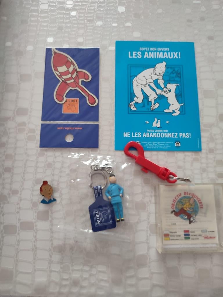 Lot Tintin. Pin's. Magnet. Jeu découverte. Mini affiche., Enlèvement ou Envoi, Tintin, Comme neuf