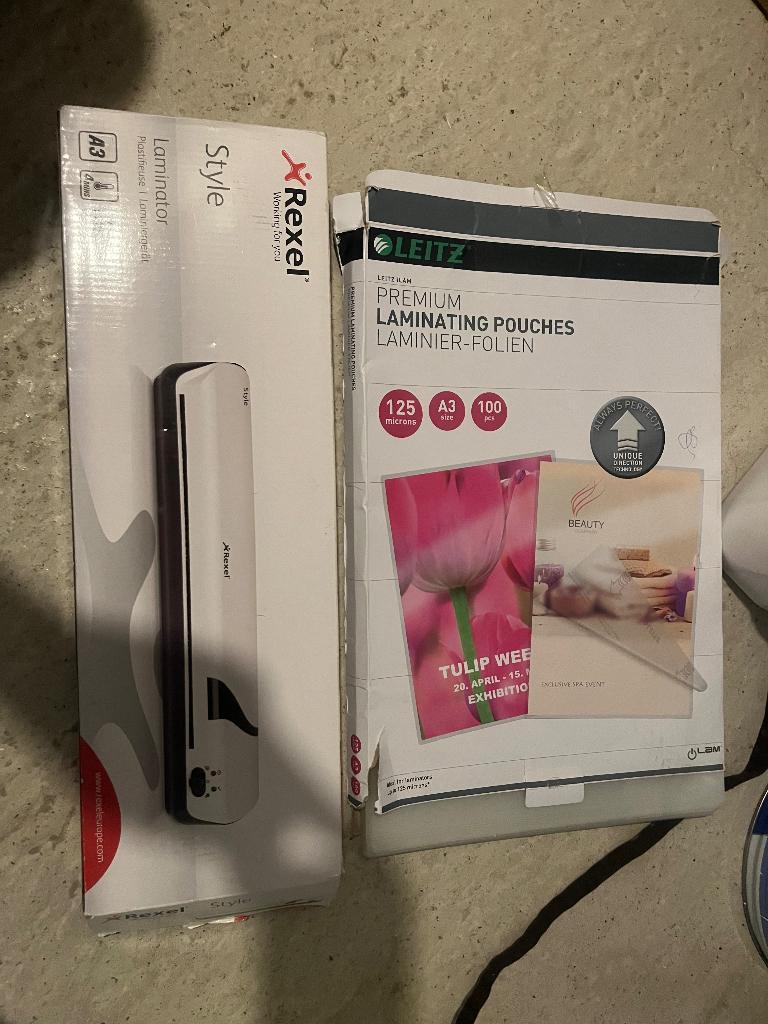 Lamineer toestel rexel, Ophalen