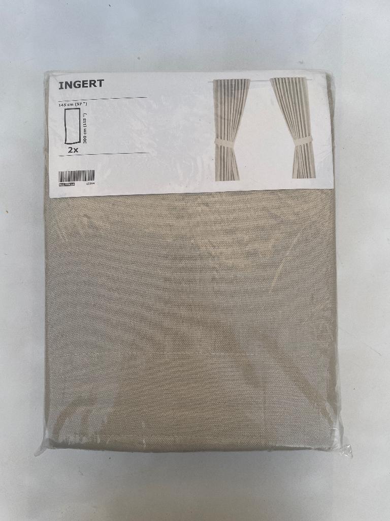 IKEA ‘Ingert’ gordijnen beige, Ophalen, 100 tot 150 cm, 200 cm of meer, Beige