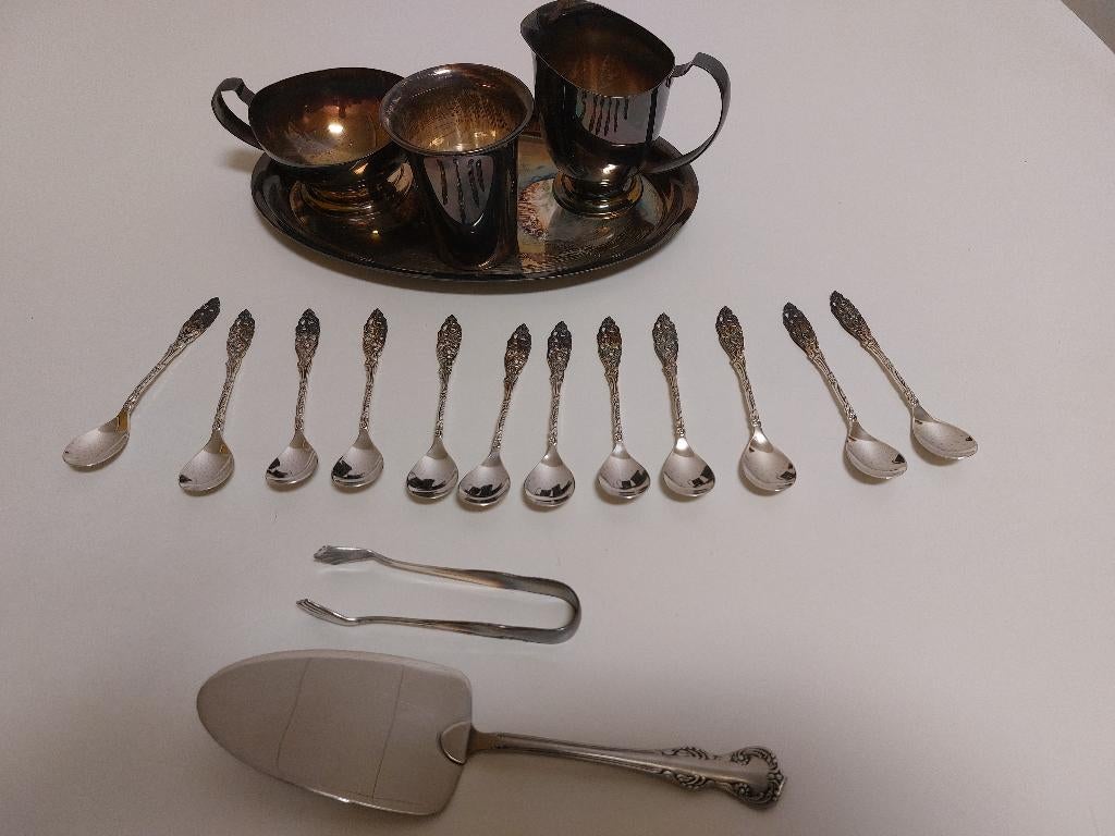 Verzilverd mokka set  Gero 90  Antiek, Antiek en Kunst, Ophalen of Verzenden, Zilver