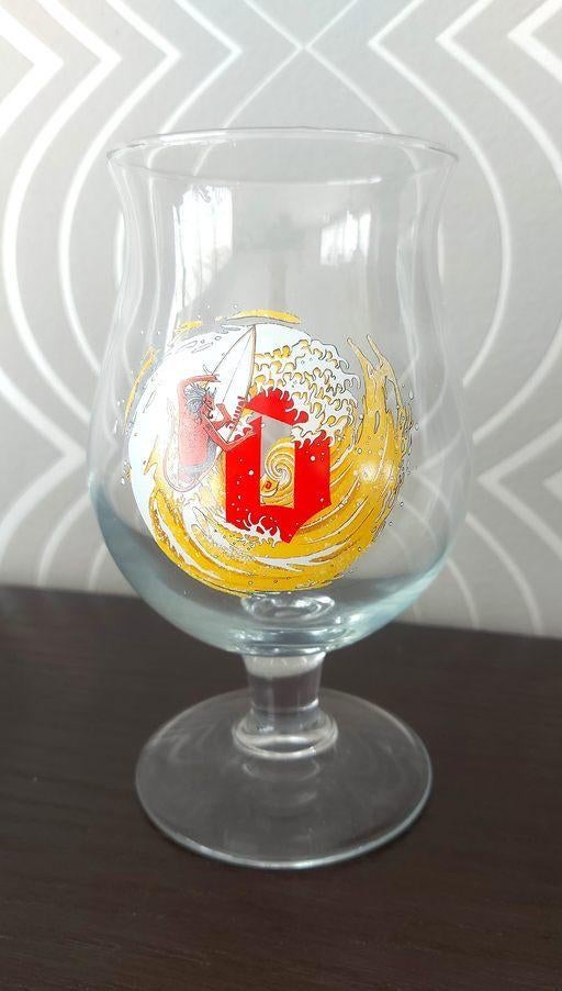 Duvel glas 'Kobe de Keyser', Verzamelen, Ophalen of Verzenden, Bierglas