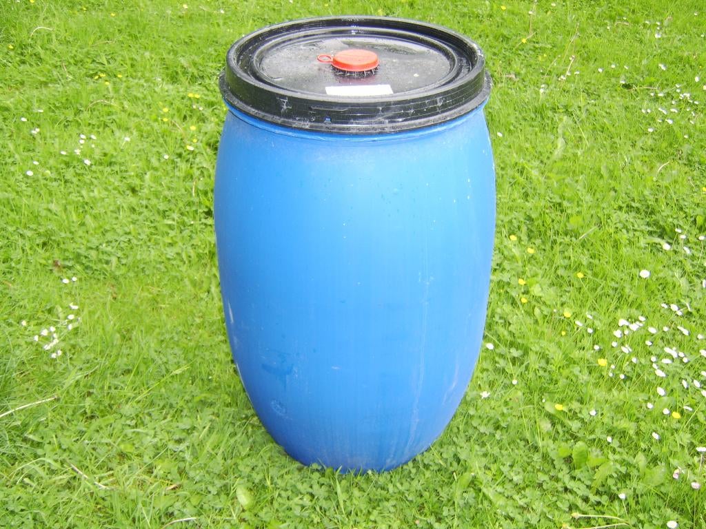 gereinigde blauwe regentonnen geschikt voor opvang water, Tuin en Terras, Regentonnen, 75 tot 150 liter, Ophalen, Gebruikt, Kunststof