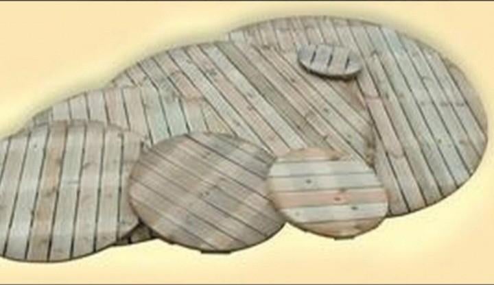 Diverse ronde houten vlonders, Tuin en Terras, Terrasdelen en Vlonders, Ophalen