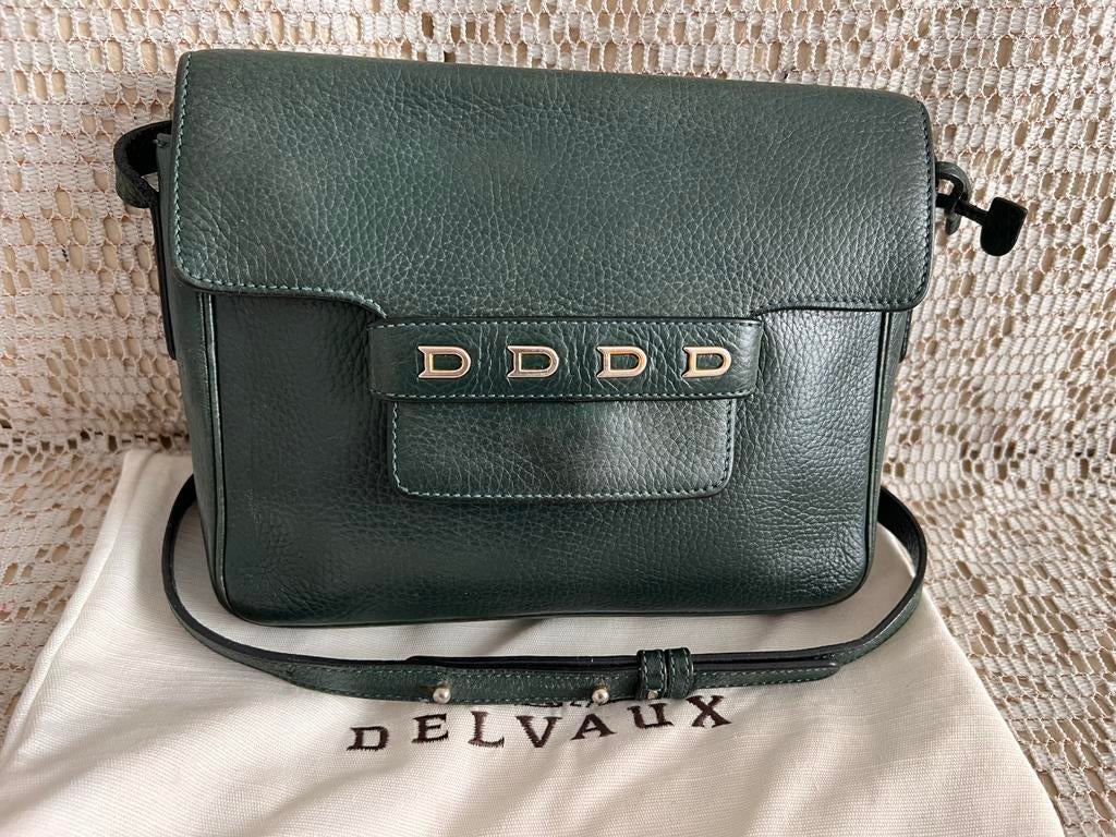 Sac DELVAUX modèle Malbec cuir vert foncé, Enlèvement ou Envoi, Comme neuf, Vert, Cuir
