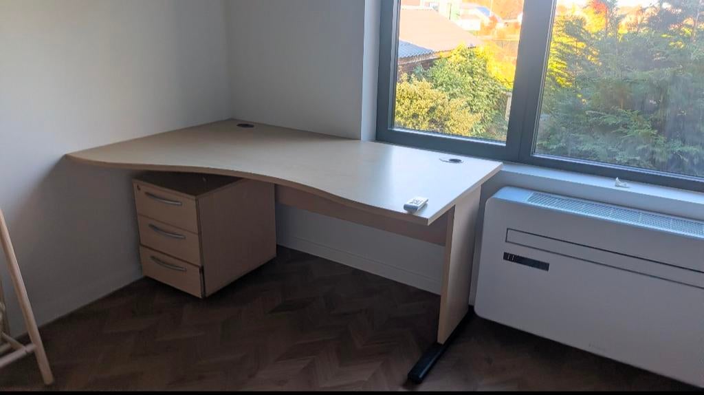 Bureau, Huis en Inrichting, Bureaus, Ophalen, Gebruikt, Bruin, Hoekbureau