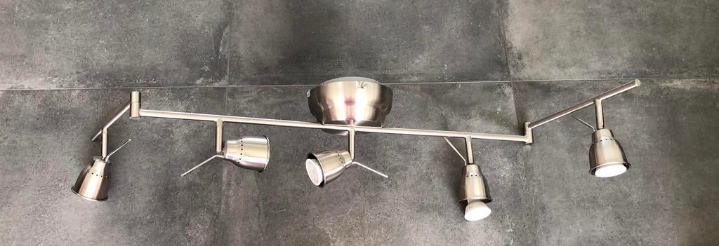 IKEA BAROMETER plafondrail met 5 spots, Maison & Meubles, Lampes | Spots, Spot encastrable ou Spot mural, Comme neuf, Enlèvement