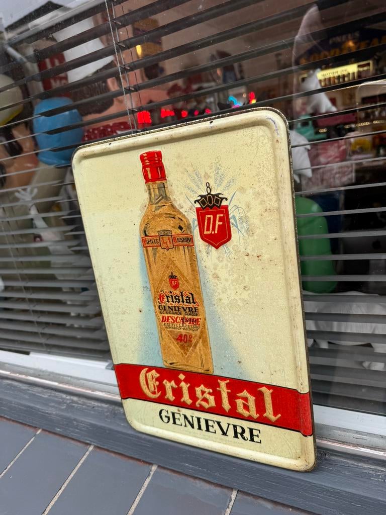 Ancien panneau d'affichage en cristal 1948, Enlèvement, Utilisé, Panneau publicitaire