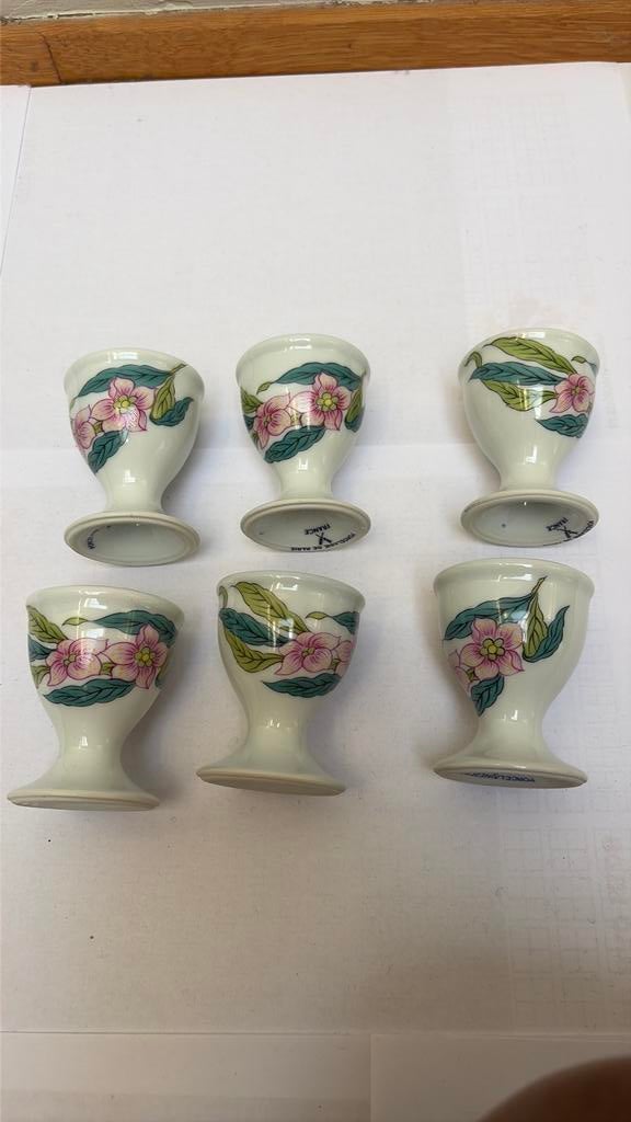 Coquetiers en porcelaine de Paris : lot de 6, Enlèvement, Comme neuf, Porcelaine