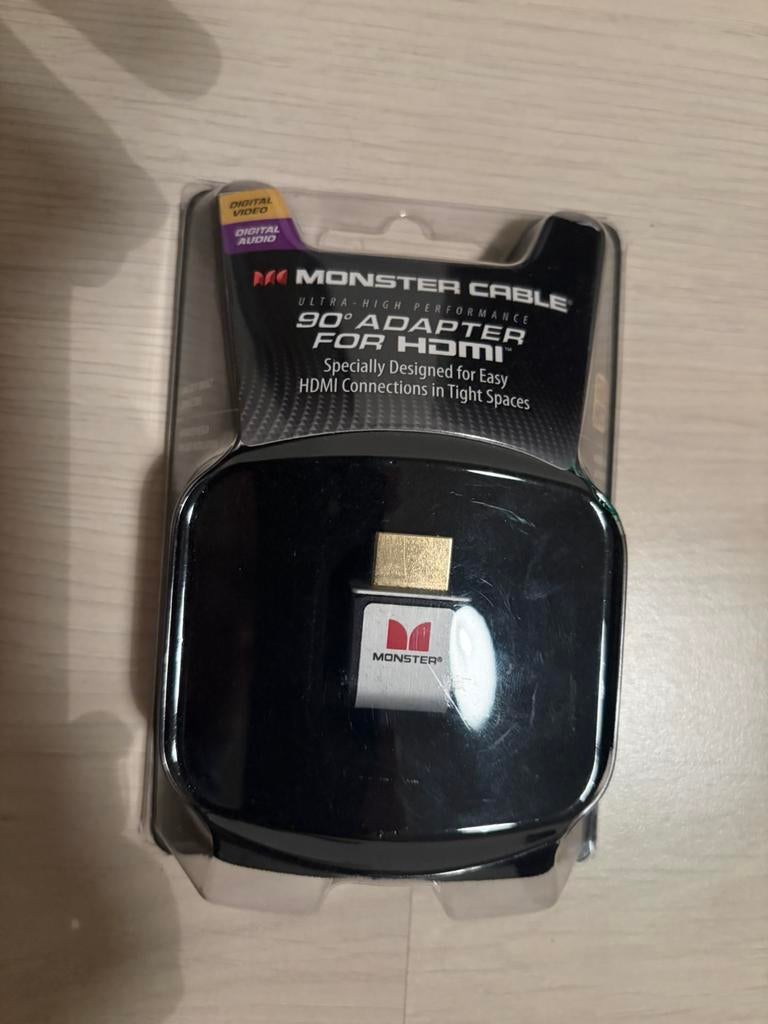 Monster Advanced HDMI 1080p Full HD 90 graden adapter, Audio, Tv en Foto, Audiokabels en Televisiekabels, Ophalen, Nieuw