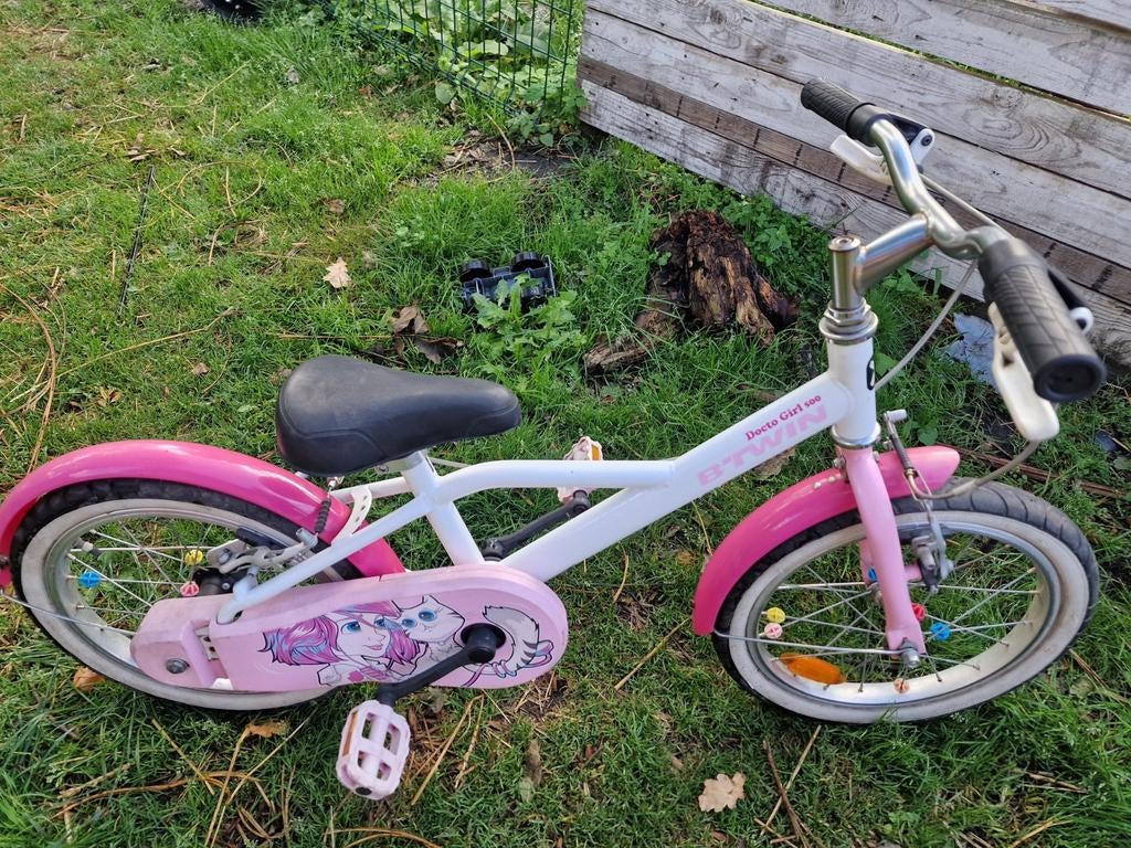Meisjesfiets B-twin 16", Fietsen en Brommers, Fietsen | Meisjes, Ophalen, Gebruikt, 16 inch, B-twin