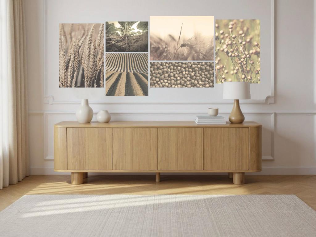 Set van 6 foto's op canvas - landbouwthema, natuur, Verzamelen, Foto's en Prenten, Zo goed als nieuw, Foto, Natuur, 1980 tot heden
