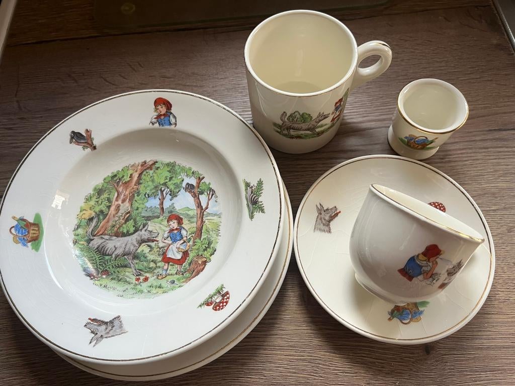6 delig oud kindersetje Roodkapje, Verzamelen, Overige Verzamelen, Ophalen, Gebruikt