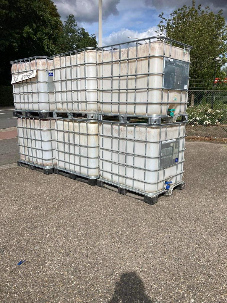IBC vaten 1000L, 150 litres ou plus, Synthétique, Enlèvement, Utilisé