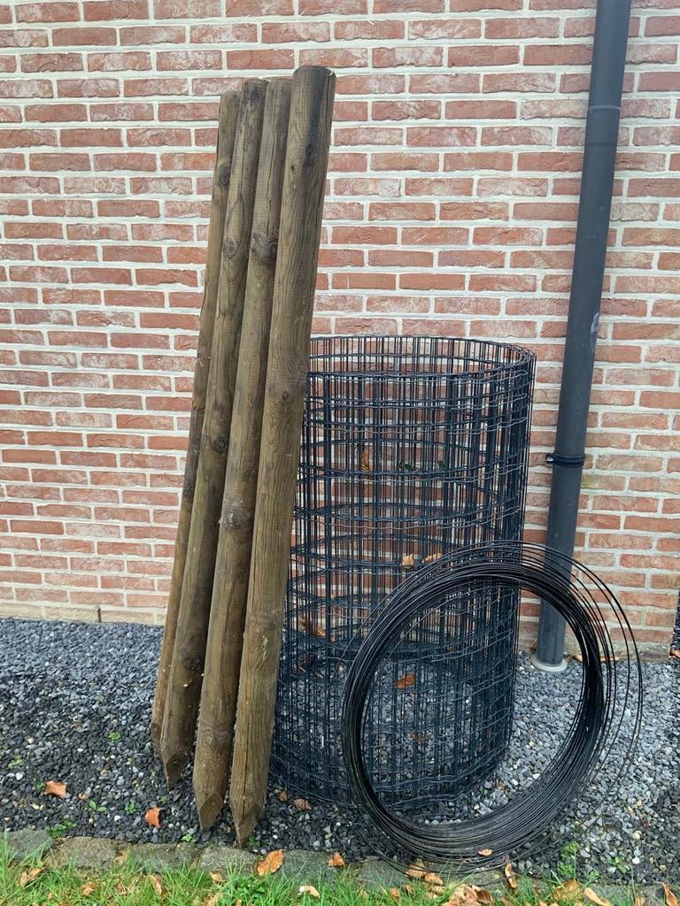 Fil de clôture + piquets, Enlèvement, Comme neuf