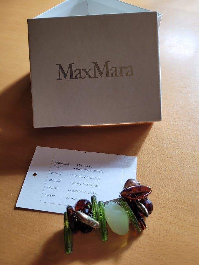 speld Broche Max Mara, Ophalen of Verzenden, Zo goed als nieuw, Groen, Overige materialen