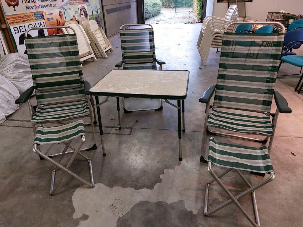 Campingtafel en stoelen crespo, Caravanes & Camping, Enlèvement, Table de camping