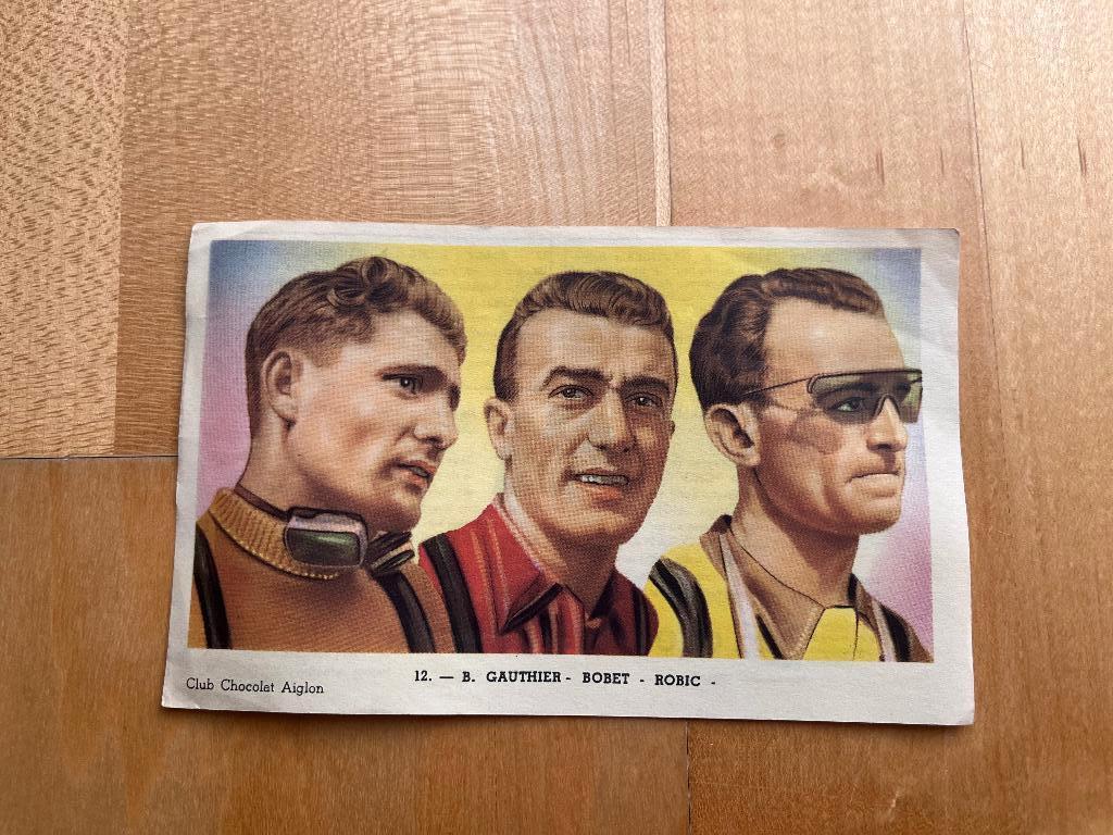 Chromo Chocolade Aiglon: Wielrenners: Bobet-Robic- 1948, Ophalen of Verzenden, Gebruikt, Overige typen