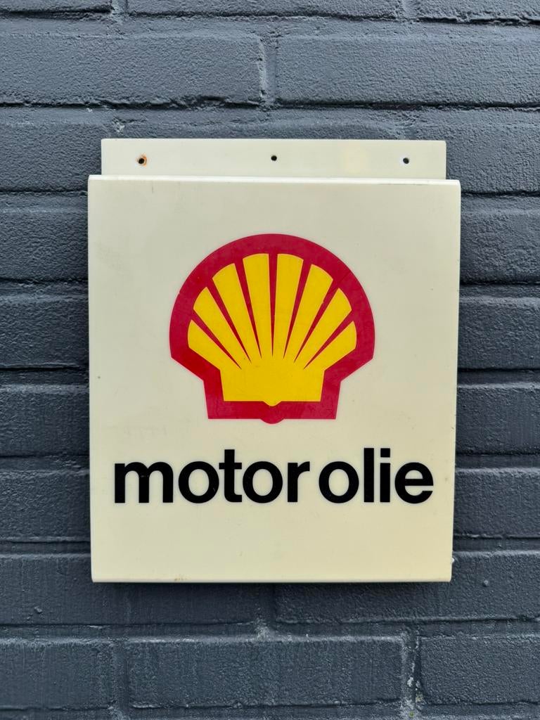 Shell Motor Olie oud reclamebord, Ophalen of Verzenden, Gebruikt, Reclamebord