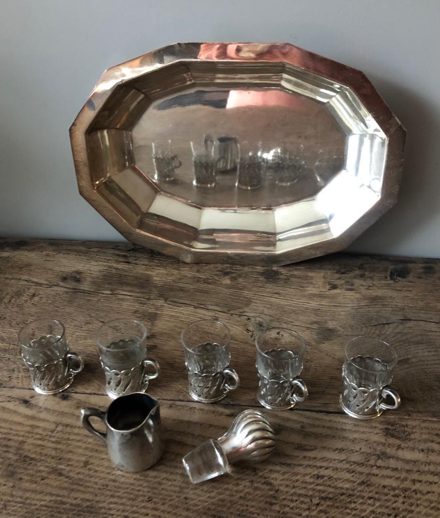 Brocante set verzilverde voorwerpen, Enlèvement ou Envoi