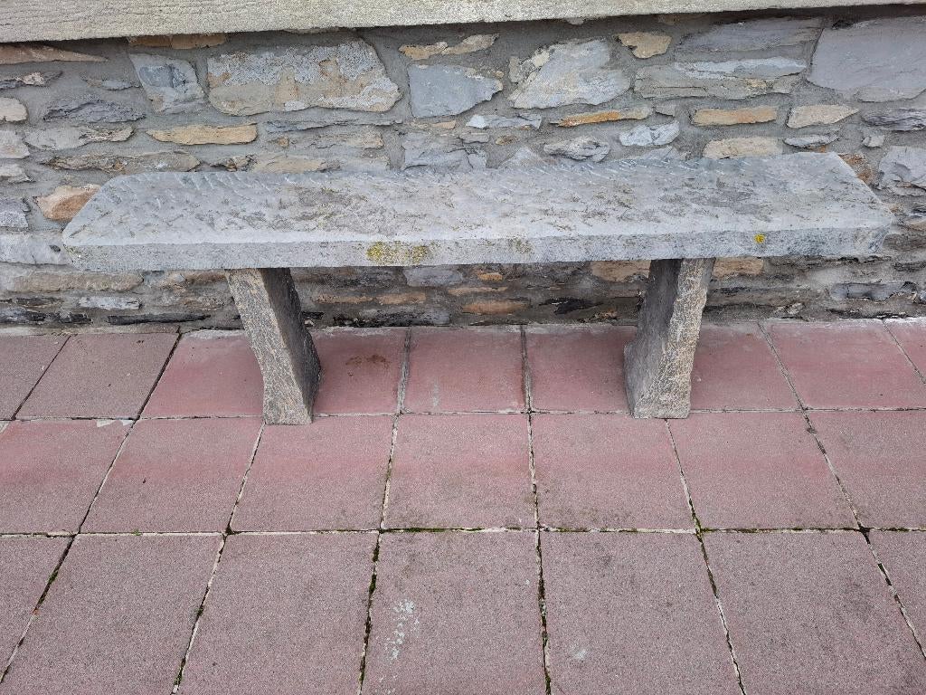 2 Bancs rustique de jardin en vieilles pierres, Jardin & Terrasse, Bancs de jardin, Enlèvement