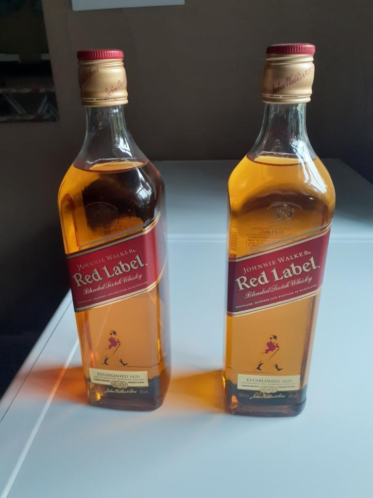 whisky Johnnie Walker red label-70 cl-2 flessen, Verzamelen, Wijnen, Ophalen