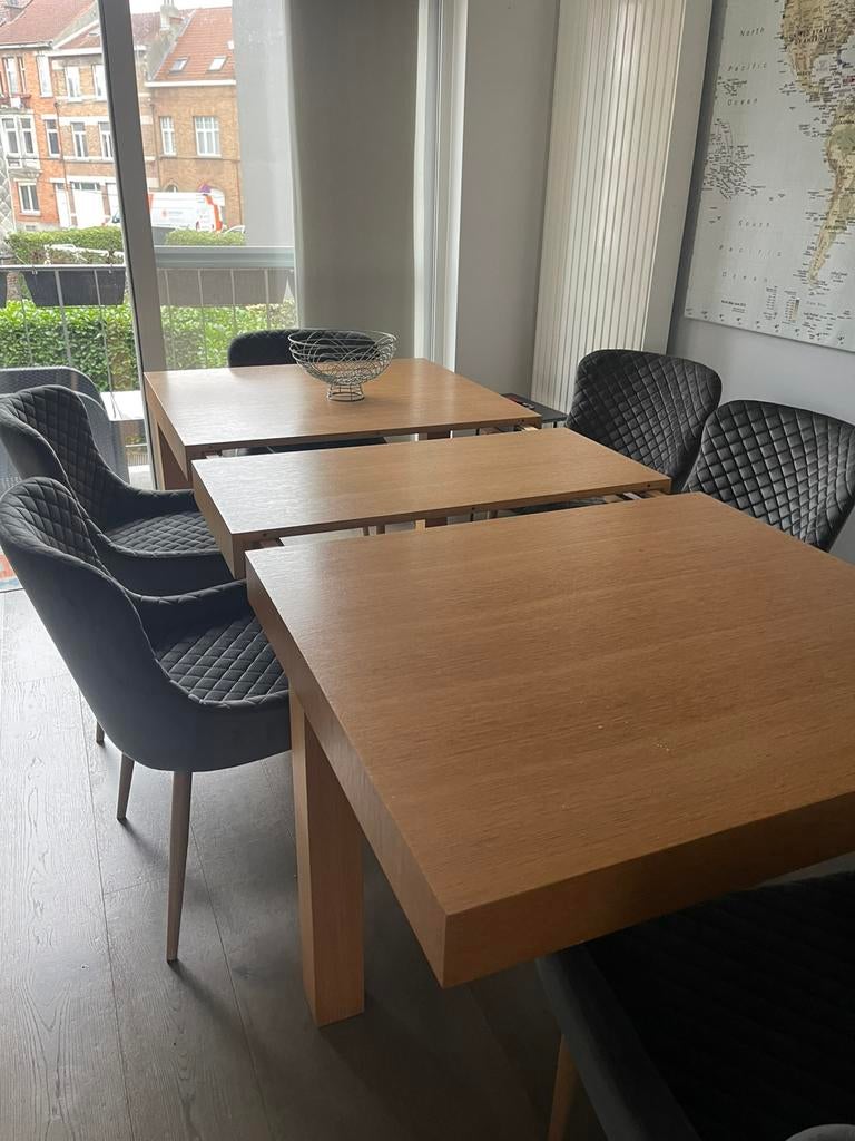 Table a manger plus 8 chaises, Maison & Meubles, 150 à 200 cm, Cinq personnes ou plus, Comme neuf, Enlèvement