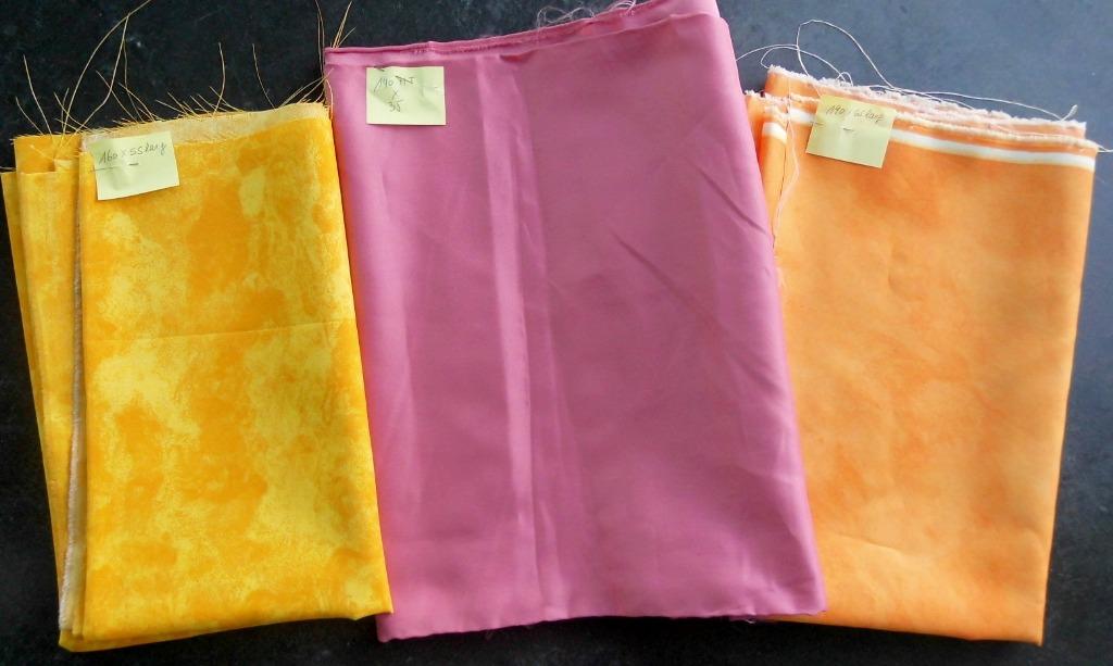 LOT de 3 Bouts de Tissu différents, Neuf, Enlèvement ou Envoi, 30 à 120 cm, Orange