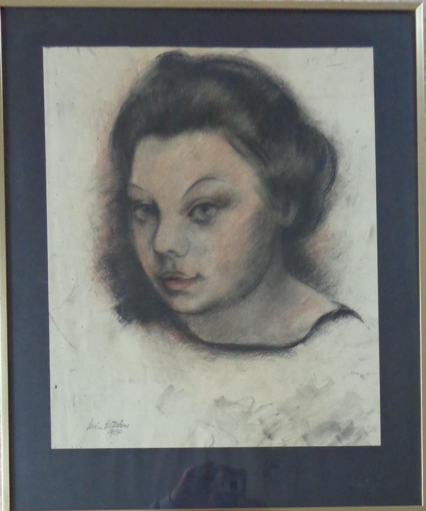 MARC MENDELSON / TCHEKA DAMESPORTRET ORIGINEEL WERK 60x50cm, Enlèvement ou Envoi